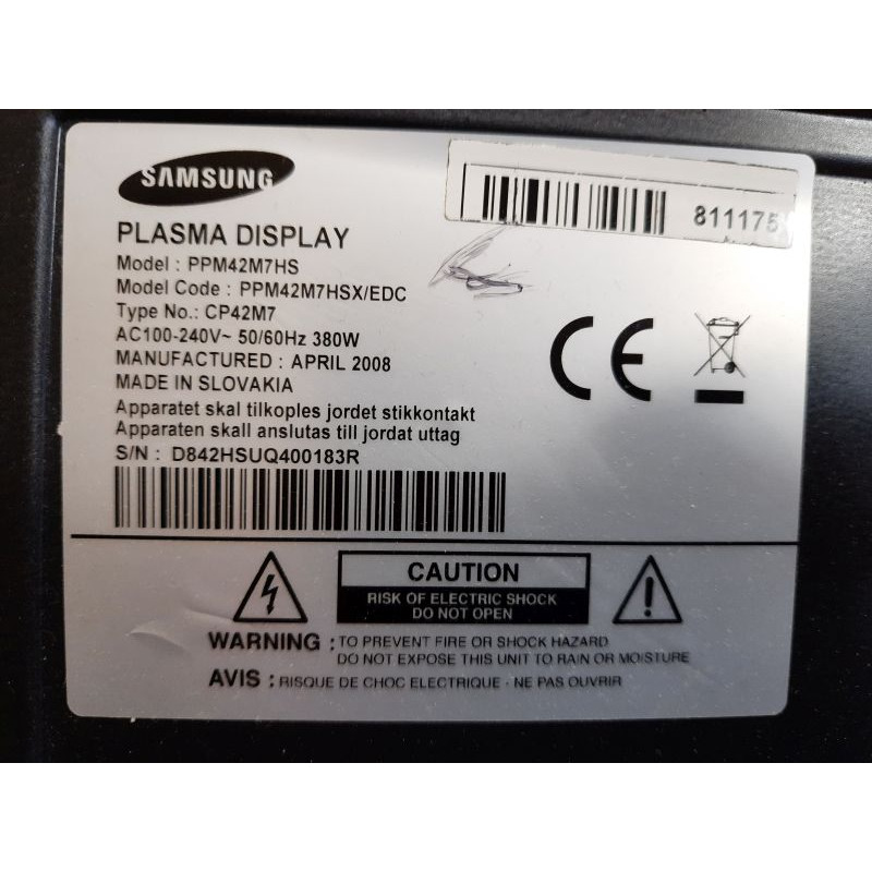 БУ Плазмовий телевізор (плазма) 42" Samsung PPM42M7HSX, робочий
