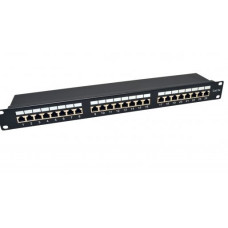 Used Patch panel W&T shielded 24 ports RJ-45 19" cat.5e 1U FTP from state cables (WT-2084-CAT.5E)