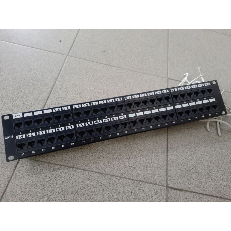 Used Patch panel 48 ports, 2U OK-Net, Cat.6, UTP (OK-PP202-6U48)