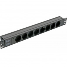 Used 19" Kingda N1008WKPB19A-C14 power strip, 8 sockets, without switch, aluminum case, C14 connection
