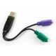 PS/2 to 2 x USB cable (adapter) for connecting PS/2 keyboard and mouse to USB