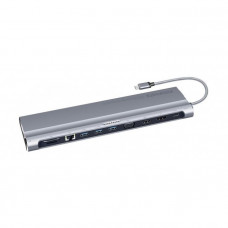 Docking station Promate BaseLink-C, Type-C, USB 3.0, VGA, HDMI, DP, Ethernet, 3.5 mm Jack