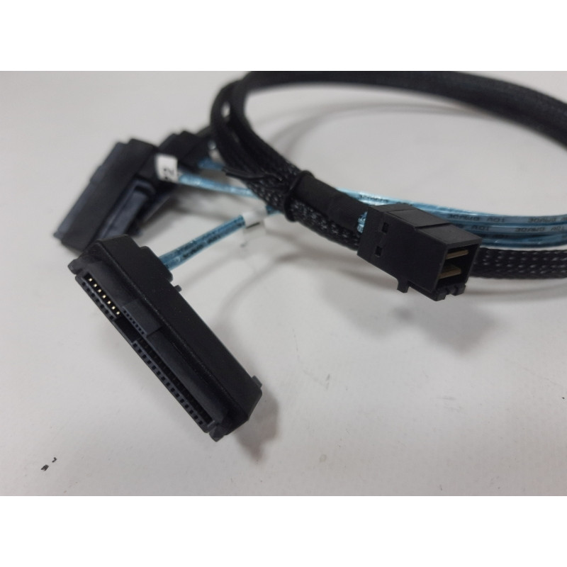 БУ Кабель MiniSAS HD to 4 x SATA с питанием (SFF-8643 to SATA) 1m
