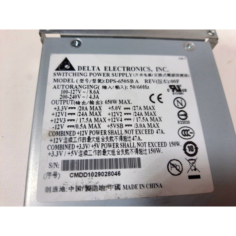 БУ Блок живлення 1U 650W Dell (Delta) DPS-650SB A (PowerEdge C1100)