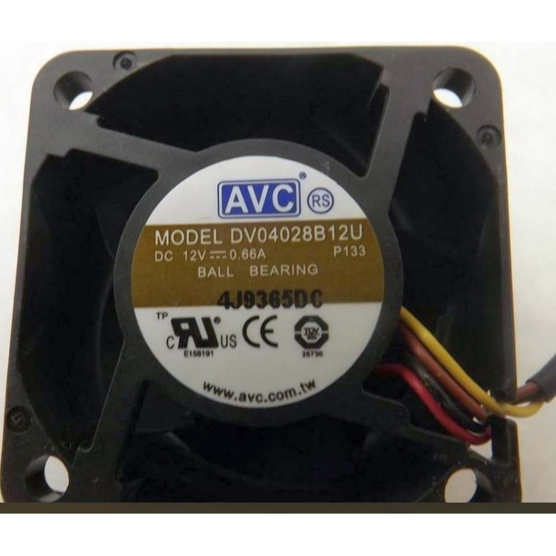 Used Case fan AVC DV04028B12U, 40x40x28mm (12v 0.66a 4pin)
