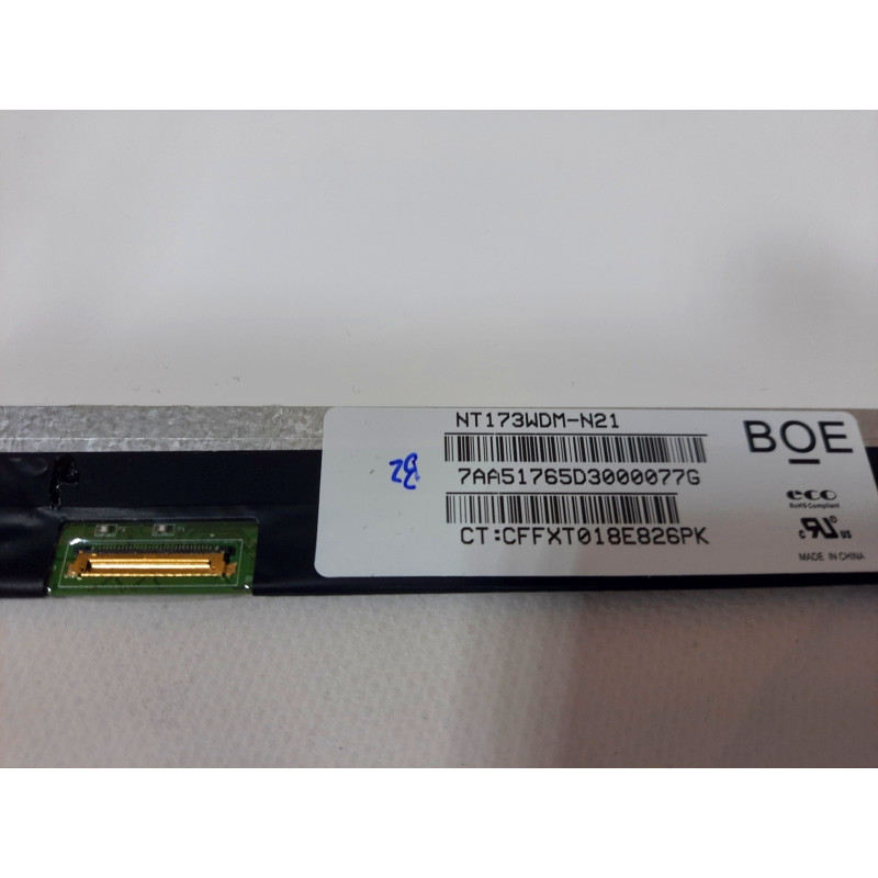 БУ Матриця (дисплей) 17.3" BOE NT173WDM-N21 (slim, eDP, 1600x9000, 30pin, вушка верх-низ, матова)