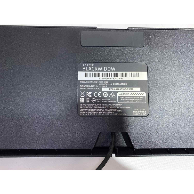 БУ Клавіатура (ігрова) провідна Razer BlackWidow Green Switch USB (RZ03-02860100-R3M1)
