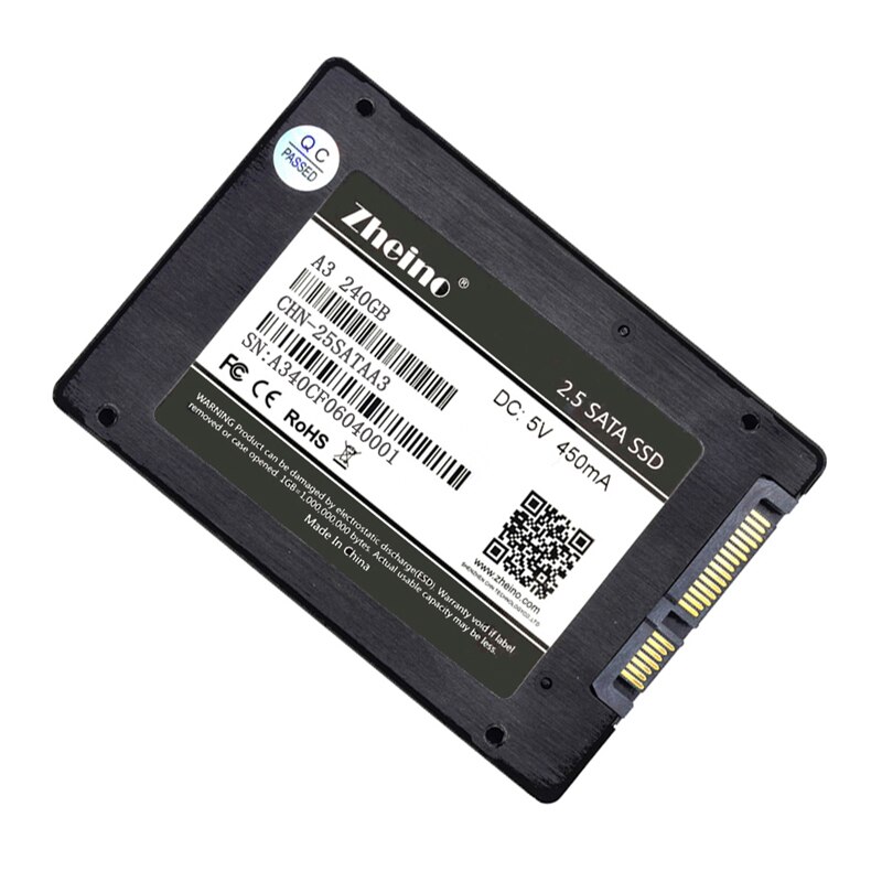 Used SSD drive 240 GB Zheino (2.5", 3D NAND (QLC), SATAIII, CHN-25SATAA3)