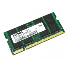 Used RAM 2 GB, DDR2, for laptops, Elpida (667 MHz, 1.8 V, CL5, EBE21UE8ACUA-6E-E)