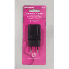 Зарядний пристрій Tornado TD-14, 5v 2.1a, 1 x USB