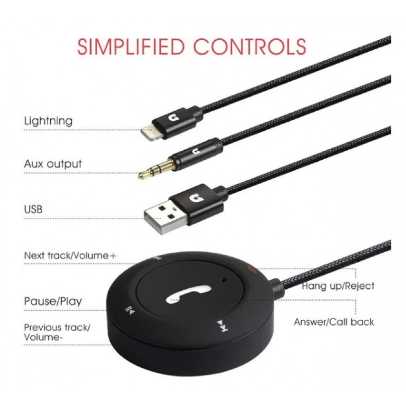 Автомобільний адаптер Micar ML8 Bluetooth Car Kit для входу 3.5mm Aux