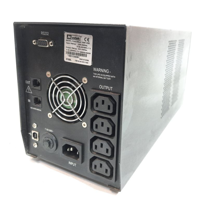 БУ ДБЖ лінійно-інтерактивний Mustek PowerMust 1000 USB, 1000VA, 600W, Tower (98-OCD-PR100) без АКБ