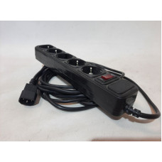 Used Power strip extension for 5 Schuko outlets, switch, 4.5m, UPS plug (C14) Black