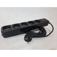 Used Power strip extension for 5 Schuko outlets, switch, 4.5m, Schuko plug, Black