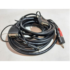 Used Multimedia cable DVI to VGA 6m, with audio 2 x RCA to mini-jack 3.5mm