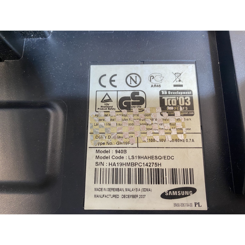 Уцінка! БУ Монітор 19" CCFL TN, Samsung 940B, 1280 x 1024, 16:10, VGA, DVI (не рід. нога, подряп.)