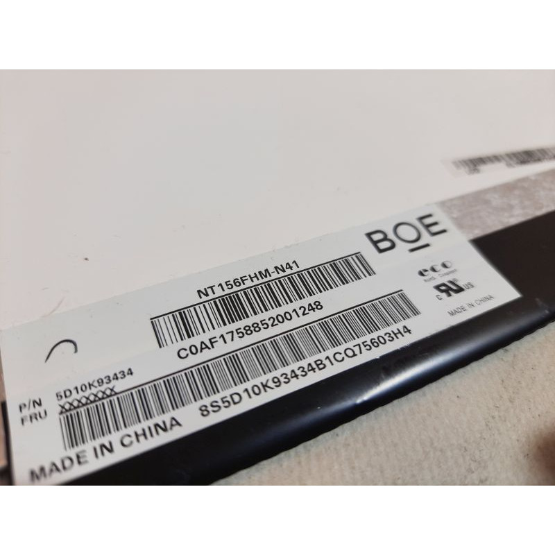 БУ Матриця (дисплей) 15.6" BOE NT156FHM-N41 (slim, eDP, 1920x1080, 30pin, дод. панель, верт. вушка)