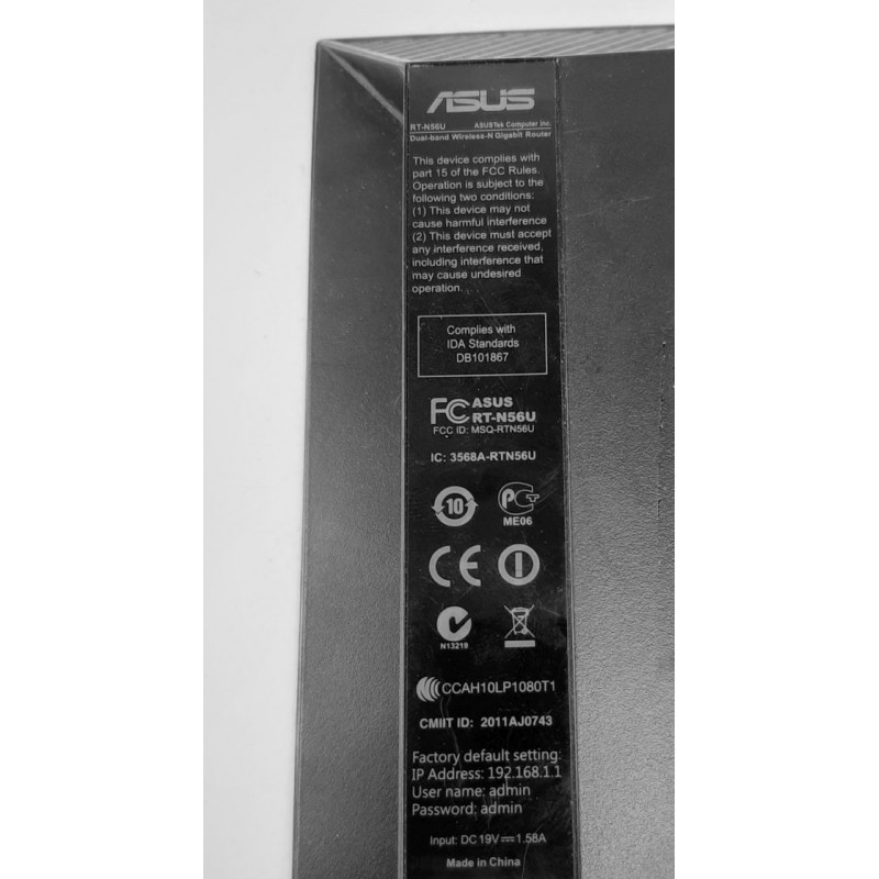 БУ Маршрутизатор Asus RT-N56U, Wi-Fi b/g/n (300 Мбіт/с), 2.4/5 ГГц, 1 x Gigabit WAN, 4 x Gigabit LAN