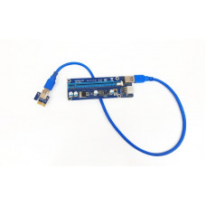 БУ Райзер PCI-EX, x1-x16, 4-pin Molex, 6-pin, USB 3.0 AM-AM 0.6 м