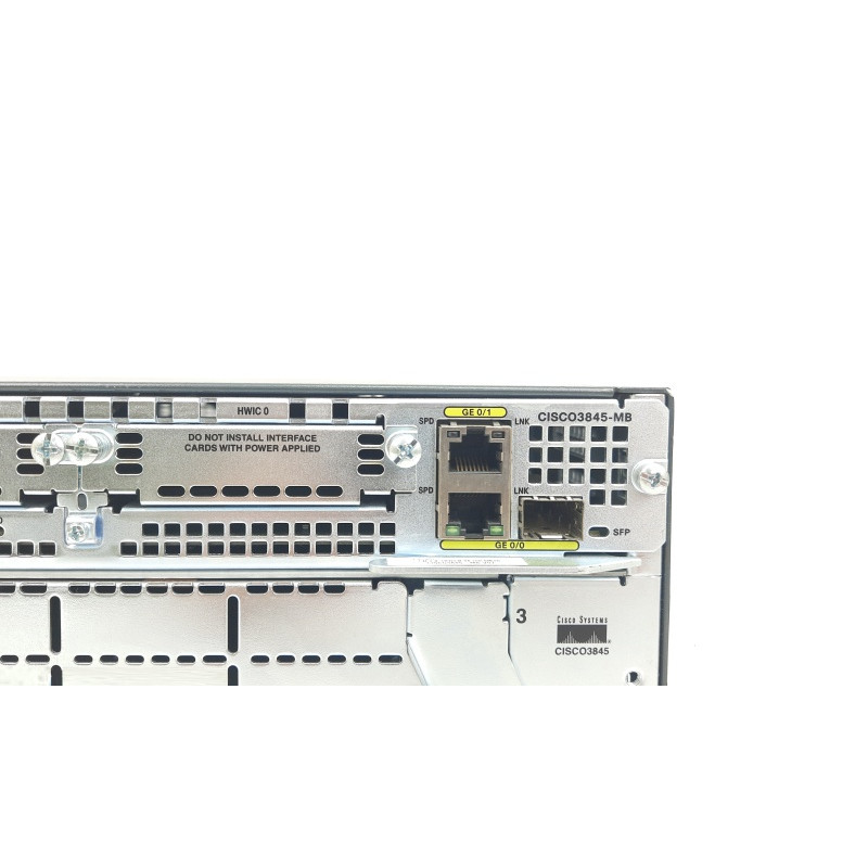 БУ Маршрутизатор Cisco 3845 w/AC PWR, 2GE, 1SFP, 4NME, 4HWIC, IP Base, 64F/256D (CISCO3845)