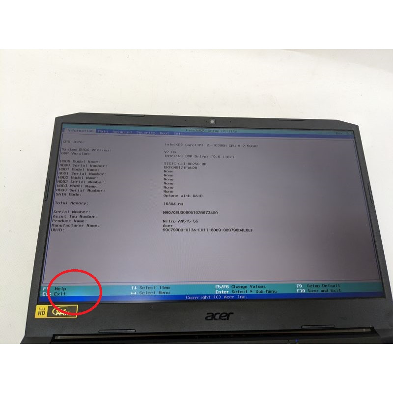 Уценка! БУ Ноутбук 15.6" Acer Nitro 5515, Core i5-10300H (2.5 ГГц) 16GB DDR4, Intel UHD, 256GB SSD