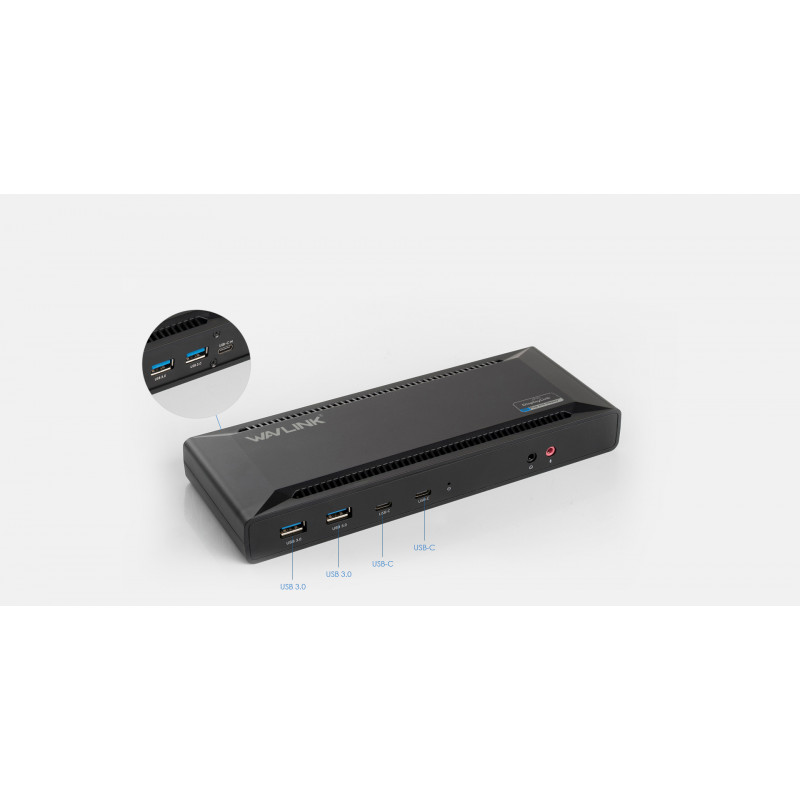 Wavlink WL-UG69PD2 Docking Station, 100W, USB Type C connection, 2x4K HDMI/DPort