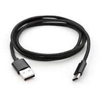 Кабель Vinga USB 2.0 AM to Type-C 1m nylon black