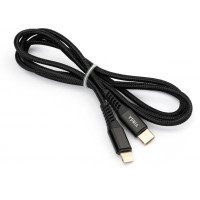 Кабель Vinga USB Type-C to Lightning 1.0m 3A 18W nylon braided black