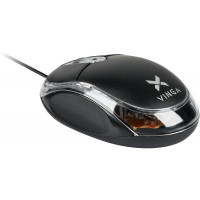 Wired compact mouse Vinga MS-201BK, USB, 1000dpi (97x56x33 mm)
