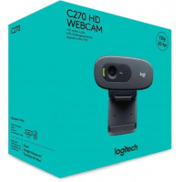Logitech C270 webcam, HD (1280x720) manual focus, microphone