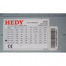 БУ Блок питания 400 Вт HEDY, 24+4 pin, питание видеокарты - 1x6pin, 120 мм, ATX, HEDY-400ATX