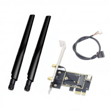 Адаптер PCI Express для Wi-Fi, Bluetooth модулей NGFF M.2 (PCI-E to M.2, 2 антенны)