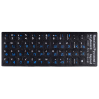 Stickers for opaque keyboard (black background) blue Cyrillic
