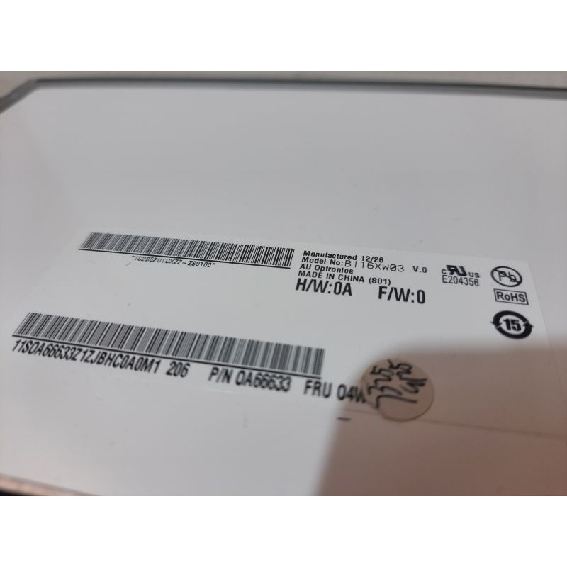 Used Matrix 11.6" AUO, B116XW03 V.0 (1366 * 768, 40pin, LED, SLIM (upper. ear, gloss, right-hand side)