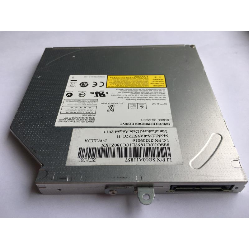 Used Laptop Drive Lite-On DS-8A9SH27C, Black, Slim, DVD-RW, SATA, 12.7 mm
