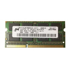 БУ Оперативная память 2 ГБ, DDR3, для ноутбуков, Micron (1066 МГц, 1.5 В, CL7, MT16JSF25664HZ-1G1F1)