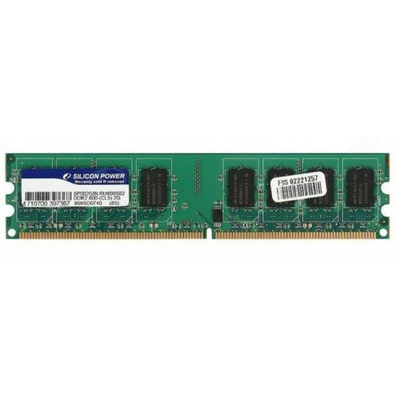 Used RAM 2 GB, DDR2, for PC, Silicon Power (800 MHz, 1.5 V, CL5, SP002GBLRU800S02)