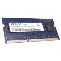 Used RAM 4 GB, DDR3, for laptops, Elpida (1600 MHz, 1.5 V, CL11, EBJ40UG8BBU0-GN-F)