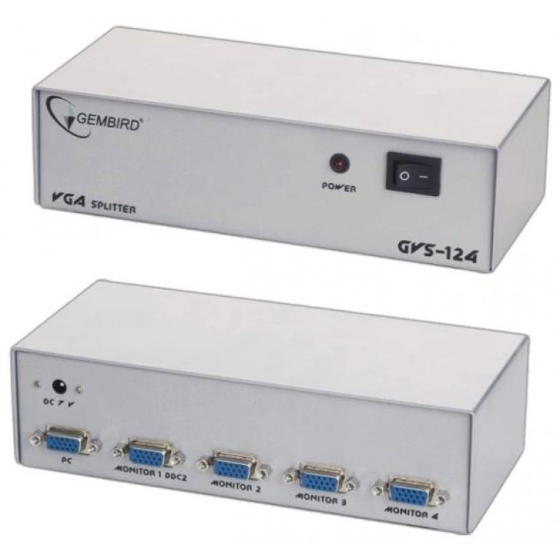БУ телекоммуникационный разветвитель VGA Cablexpert GVS124 (с 1 на 4-VGA, GVS124)
