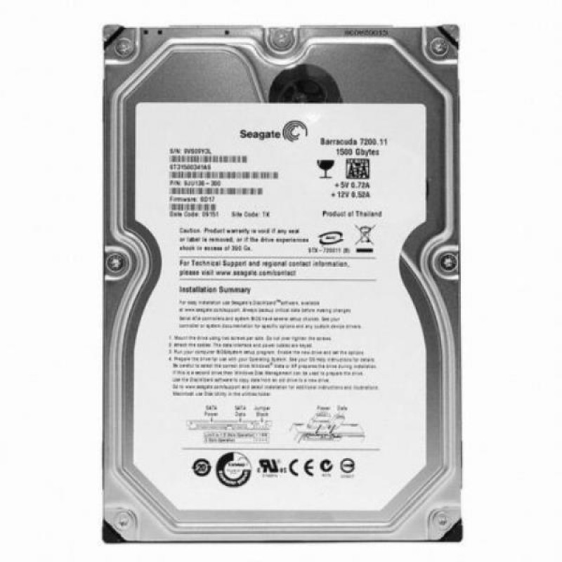Used hard drive 1.5 TB Seagate (3.5", 7200 rpm, 32 MB, SATAII, ST31500341AS)