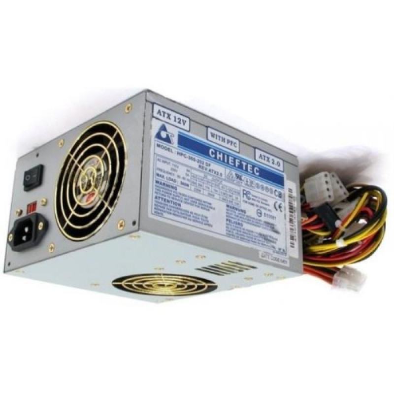 БУ Блок питания 360 Вт Chieftec, 24+4 pin, питание видеокарты - Нет, 80 мм, ATX, HPC-360-202