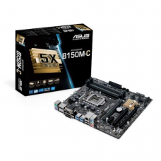 БУ Материнська плата s1151, ASUS B150M-C (4xDDR4, Intel B150, PCI-Ex16x2, VGA, DVI, HDMI, microATX)