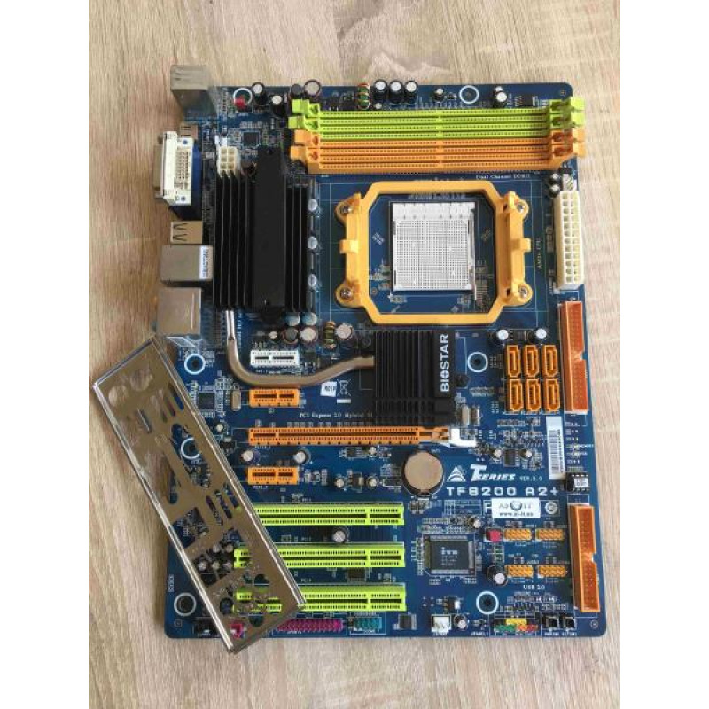 Used Motherboard Biostar TF8200 A2+ (sAM2+, 6xSATA, 4xDDR2, 1*PCI x16, 3*PCI, VGA/DVIHDMI, ATX)