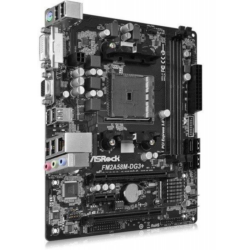 ASRock FM2A58M-DG3+ Motherboard (sFM2+, 4xSATA, 2xDDR3, PCI x16, PCI, VGA/DVI, mATX)