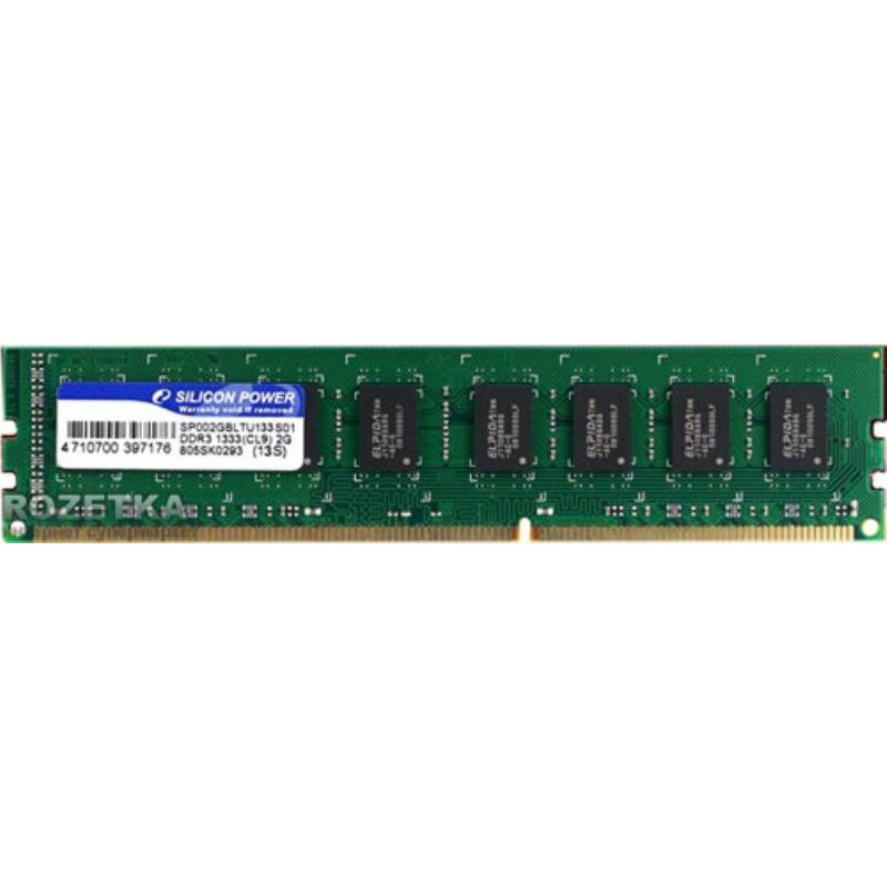Used RAM 2 GB, DDR3, for PC, Silicon Power (1333 MHz, 1.5 V, CL11, SP002GBLTU133S02)