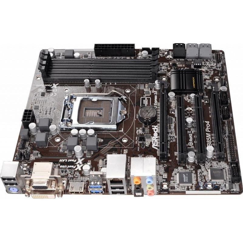 Used Motherboard Asrock B85M Pro4 (LGA1150, 4xDDR3 6xSATA, 1xPCI-Ex16, 2xPCI, mATX)BZ