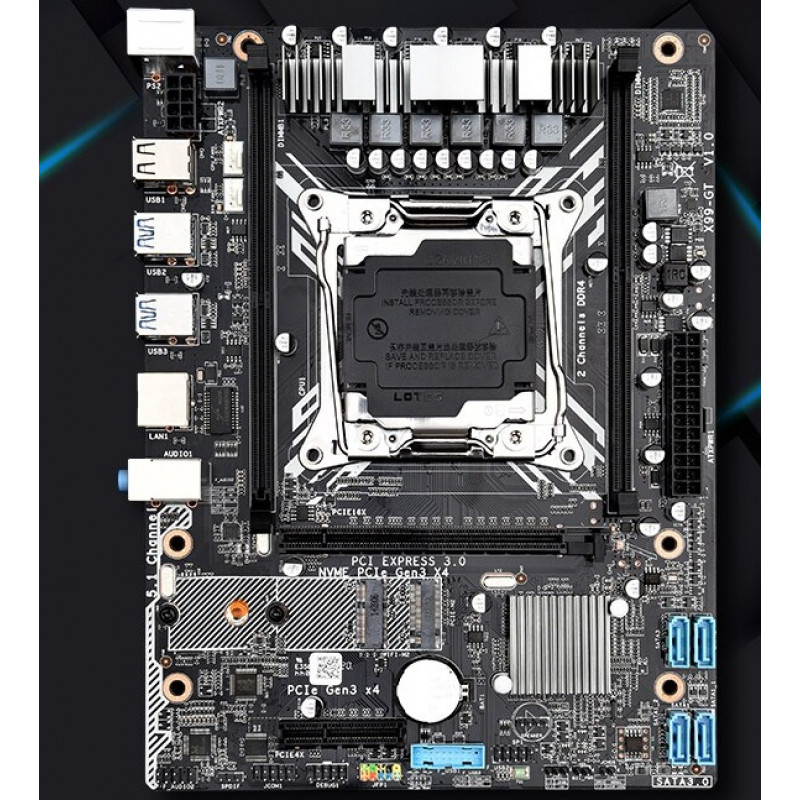 Used Motherboard JINGSHA X99GT (s2011-3, Intel X99, 2xDDR4, 2xM.2, 1xPCI-Ex16, mATX)
