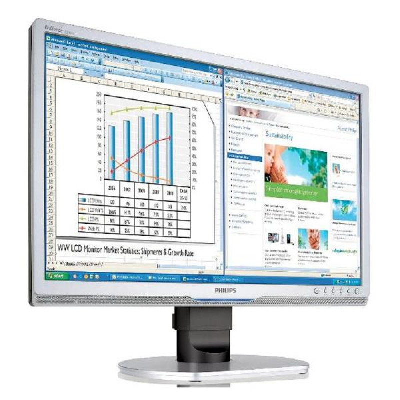 БУ Монітор 19" CCFL TN, Philips 190BW9, 1680x1050 (16:10), 5мс, VGA, AUDIO (HWB9190T)