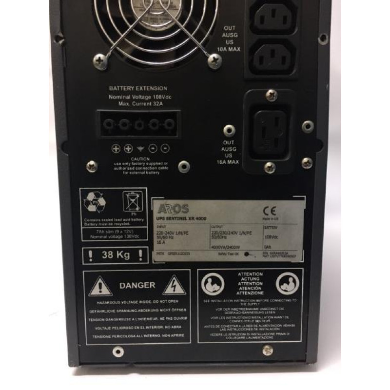 UPS (Online) Aros Sentinel XR-4000 4Kv, 230V, 4U, Rack/Tower USED (without battery)