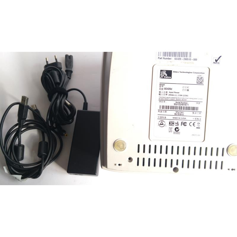 Used Zebra GC420d Label Printer, 203 dpi, USB, RS-232 (GC420-200520-000)